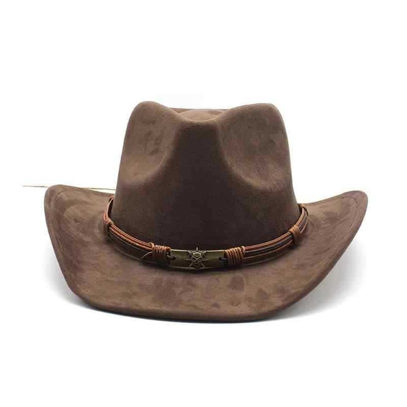 Western Cowboy Hat For Men Women Vintage Wool Felt Large Brim Warm Fedora