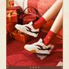 ANTA Wave Shoe Skateboard Shoes Women's Low top Ivory White/Litchi Red/Black Sneakers 922518005-6