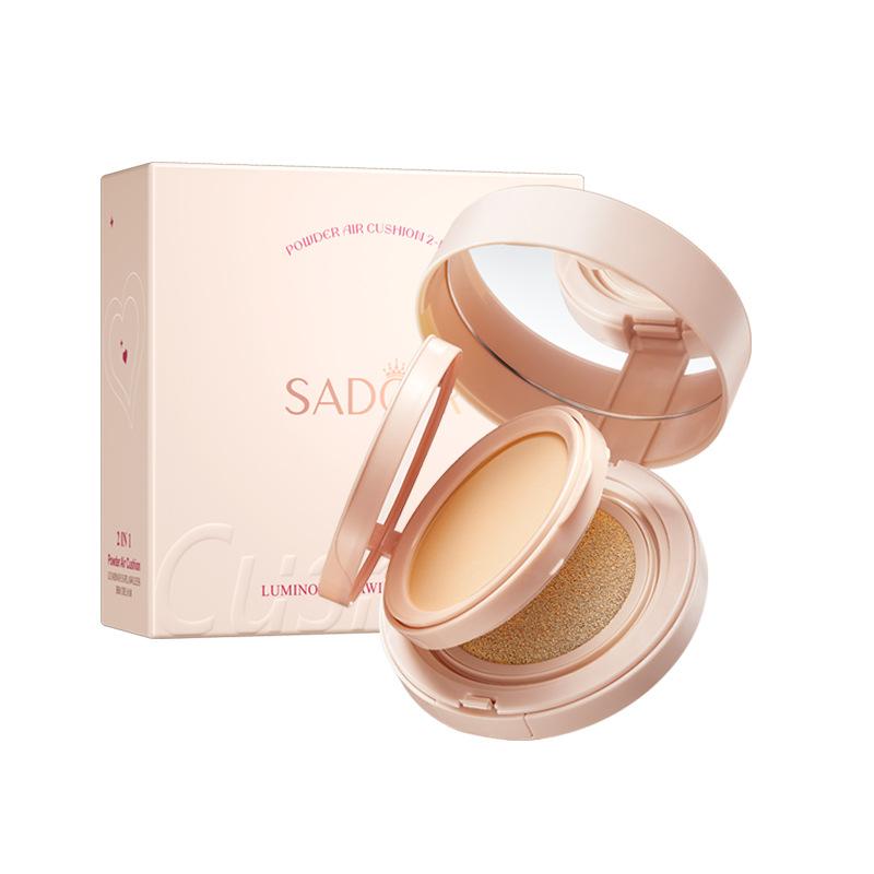 Light Sensitive Powder Air Cushion SADOER Hydrating Light BB Cream Concealer Foundation 8g+12g