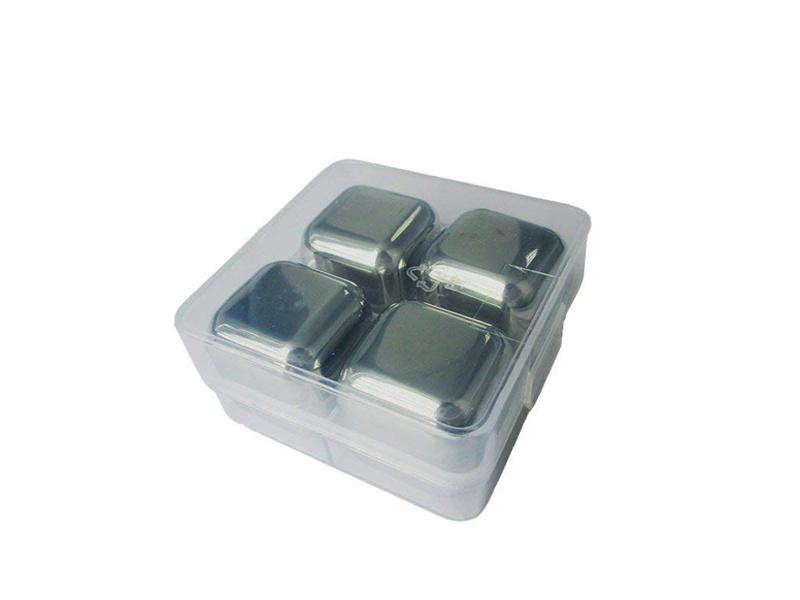 

LMETJMA 8pcs/set Stainless Steel Reusable Ice Cubes Chilling Stones with Tongs Whiskey Stones Drink Coolers for Wine KC0152 синий