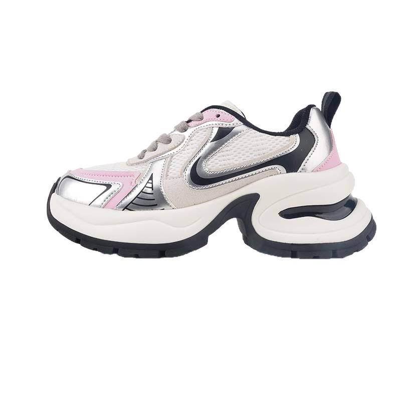 2025 Hot Silver Dad Shoes: Women s Thick Sole Height Increasing Sneakers Inspired by Bai Lu & Zhao Lusi 37 серебряный
