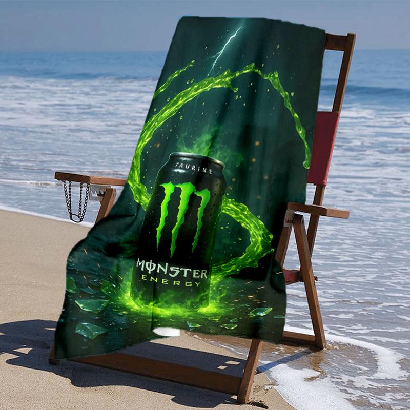 Beweis Strandtuch mit Monster Energy LOGO Muster - weich, saugfähig, schnelltrocknend, maschinenwaschbar - perfekt zum Schwimmen, Camping, Baden