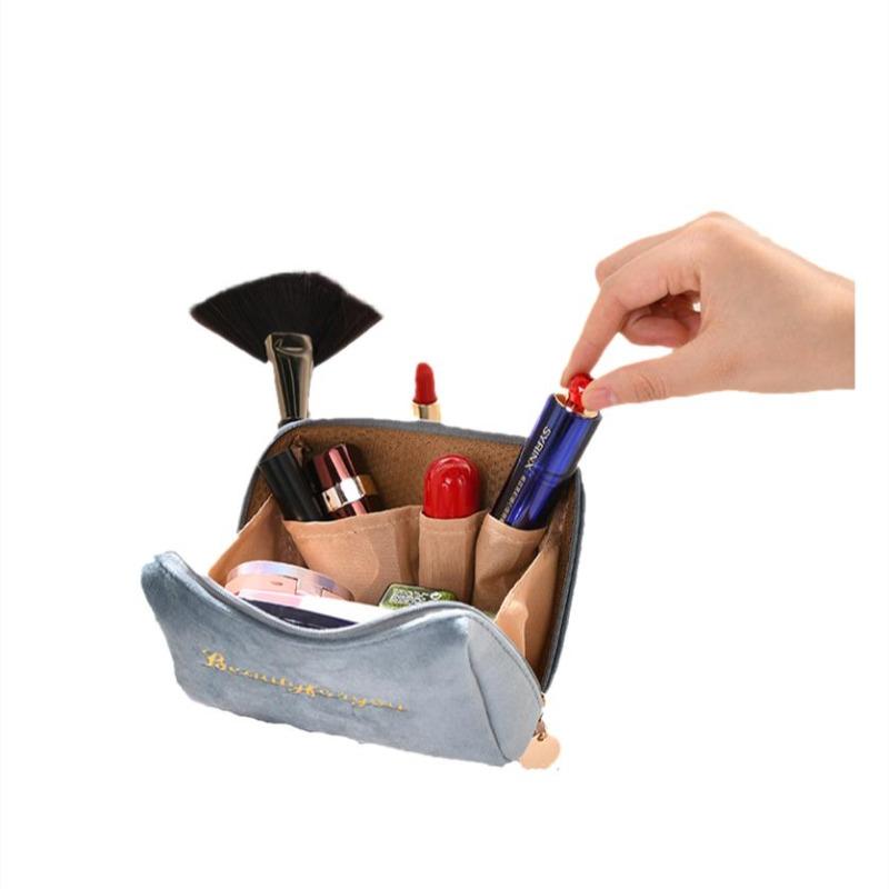 Kadın Kozmetik Çantası Fermuar Kadife Güzellik Makyaj Çantaları Seyahat Kadın Kız Fırça Ruj Depolama Tuvalet Seti Kılıfı makyaj çantaları
