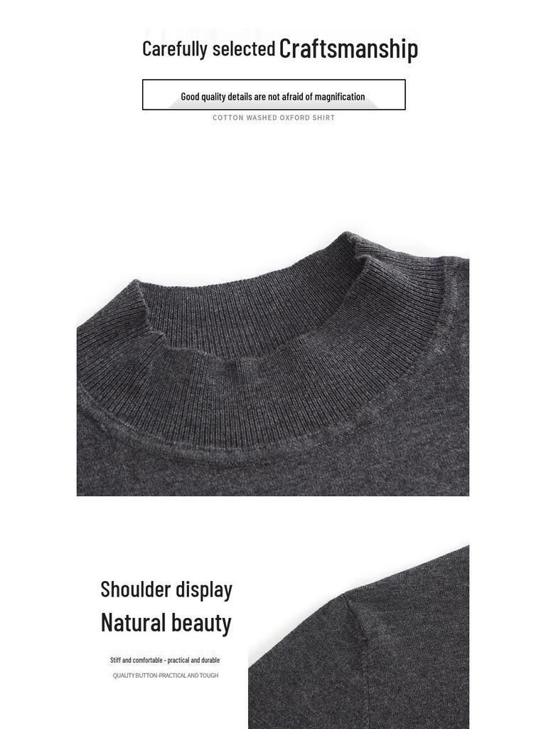 Pierre Cardin Men's Slim Fit Half-High Collar Knit Sweater