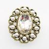 5 stuks 21 * 26 mm Ovale Parel Glas Legering Decoratieve Knoppen Haaraccessoires Kleding Diy Accessoires