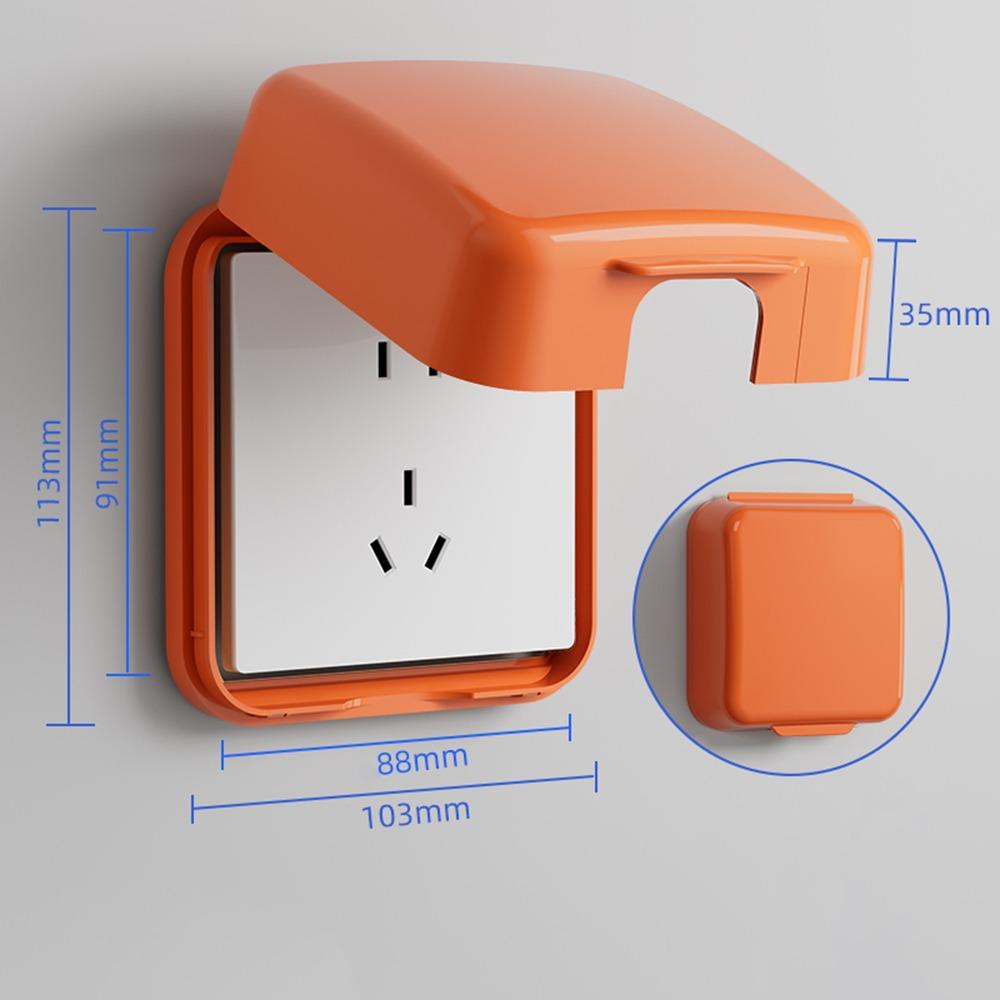 Durable 86 Type Switch Protective Cover Self-Adhesive Splash-Proof Electric Plug Cover Power Outlet Waterproof Plug Box for Home