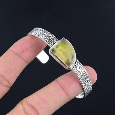 925 Sterling Silver Trillion Multi Fluorite Gemstone Mother New Bangle Bracelet