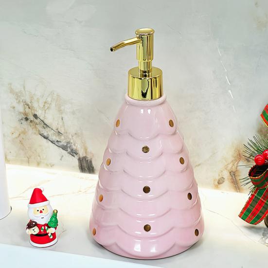 Vánoční dávkovač mýdla plnitelný nepropustný dekorativní pumpičkový dávkovač sváteční vánoční stromek dávkovač mýdla na ruce