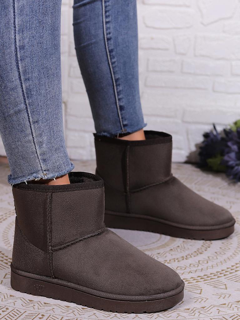 2025 klassiske snøstøvler vinter fløyel flate kjøre DNU store bomulls termisko korte damestøvler 2025