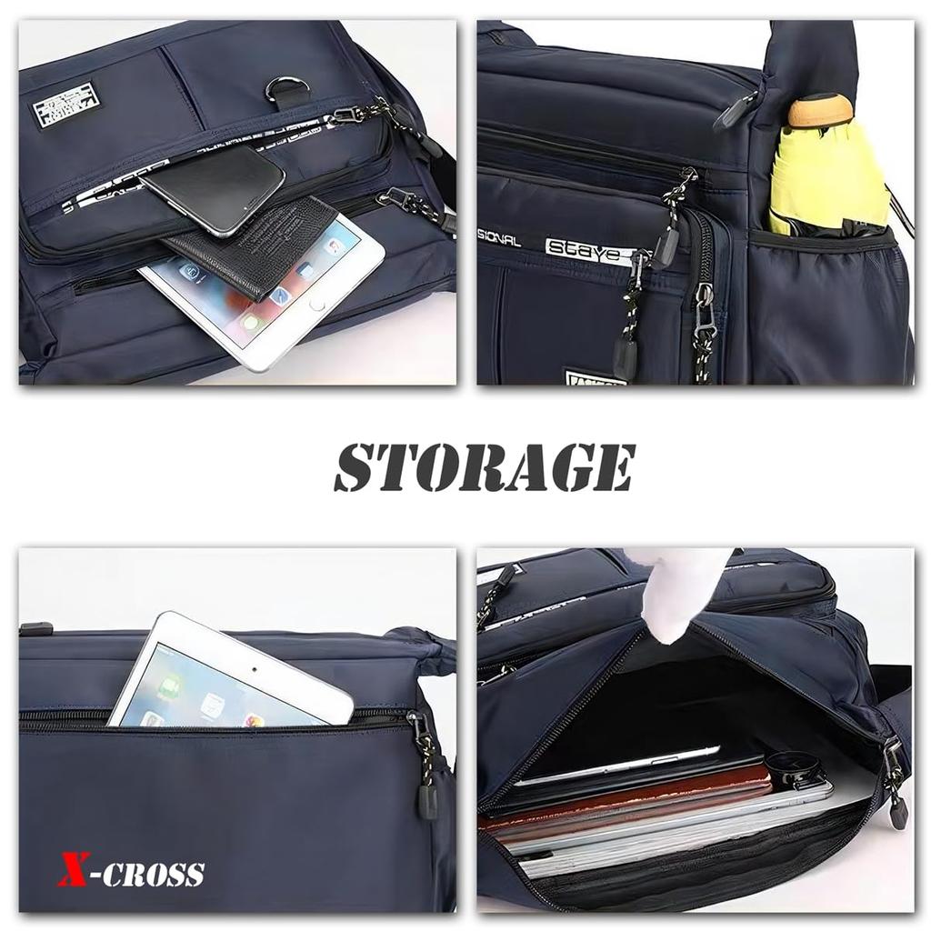 Crossbody Large Stylish Shoulder A4 Multiple Water Bottle Retro Business Suitable for Men in Their and Compact X-cross Men's Bag, Small, Capacity,