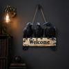 Unique Festival Gift Halloween Crow Door Hanger Sign Wooden Black Welcome Gothic Seasonal Hanging Plaque Rustic Vintage Outdoor Decor for