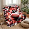 Couverture d'action de Football Américain Couverture personnalisée en flanelle Couverture pelucheuse douce et confortable pour canapé et lit Décoration de maison légère