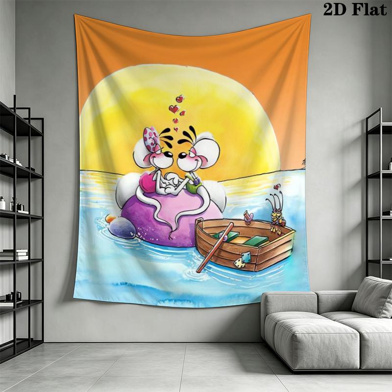 diddl Wall Tapestry Aesthetic Wall Hanging Printed Fabric Blanket Decorative Tapestries for Bedroom Living Room Home Decor