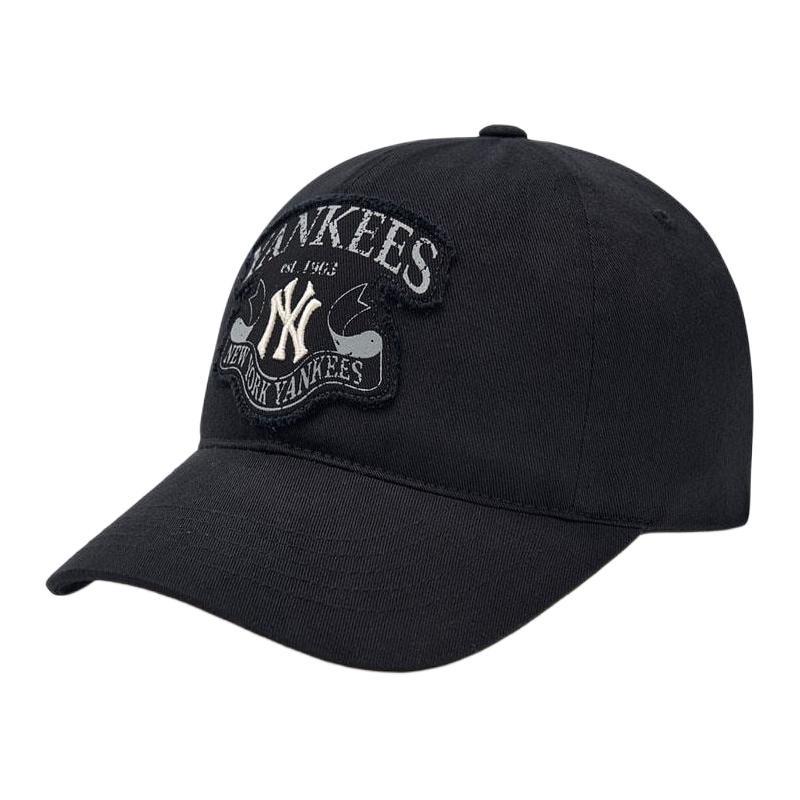 MLB Logo embroidery pattern cotton peaked cap unisex couple style black 3ACPV045N-50BKS schwarz