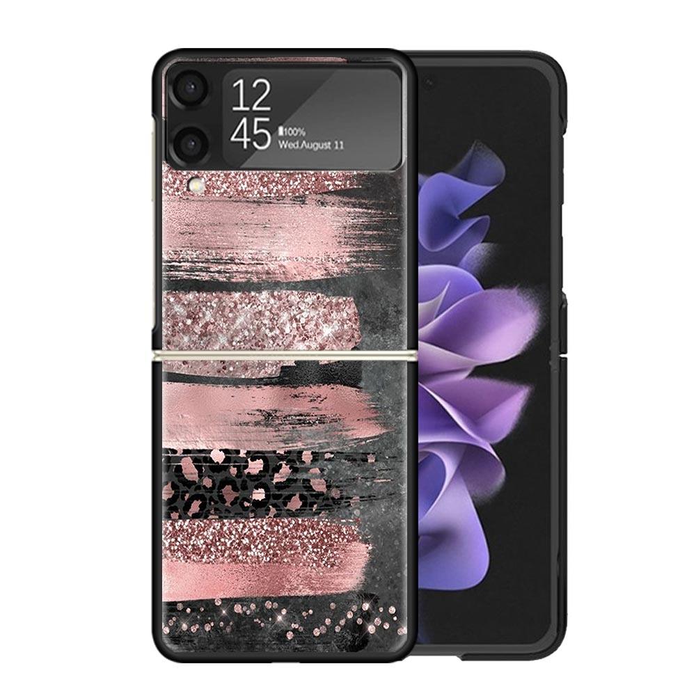 Beautiful Rose Bling Picture Clear Phone Case For Samsung Z Flip 7 6 5 4 3 Galaxy ZFlip7 ZFlip6 ZFlip5 ZFlip4 ZFlip3 5G Print Co