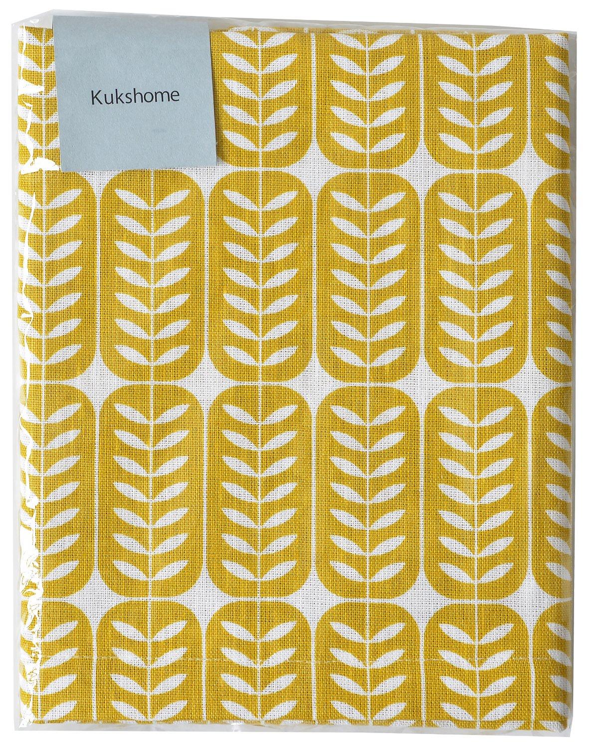 

Rene Dieu Cushion Cover, Leaf/Yellow, 45x45cm, Kukshome 2400021