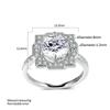 INS TK Fashion Geometric Rings For Women Exquisite Shiny Cubic Zirconia Silver Color Wedding Engagement Fashion Jewelry Gift