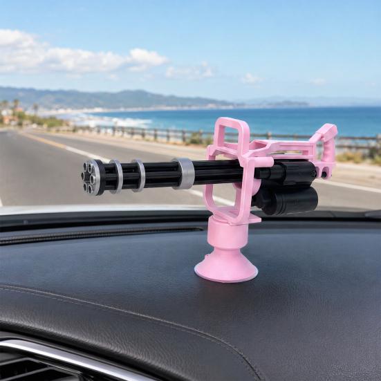 3D Printed Gatling Gun-shaped Figurine, Rotating Desktop Toy, Military Style Desk Decor, Funny Stress Relief Fidget Toy for Adults and Kids, Creative