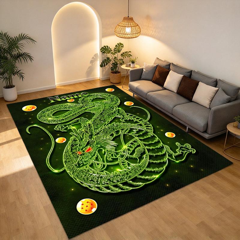 Custom Name Green Dragon Carpet Rug for Bedroom Living Room Home Sofa Decoration,Playroom Sofa Office Home Decor Game Large Decor Floor Mat