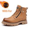 New Fashion Brand Male Motorcycle Boots Comfortable Ankle Boots for Men Leisure Walking Shoes All-match Botas Man High Top Shoes