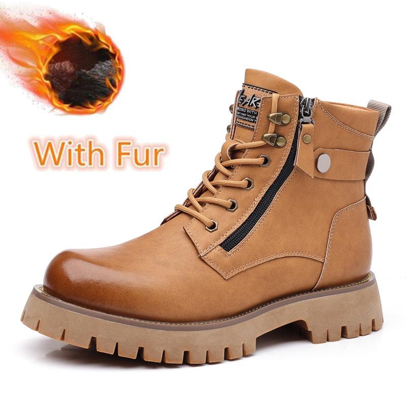 New Fashion Brand Male Motorcycle Boots Comfortable Ankle Boots for Men Leisure Walking Shoes All-match Botas Man High Top Shoes