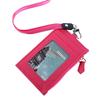 Leather Business Student Office School Supplies Neck Strap Badge Holder ID Card Holder with Lanyard Bus Cards Cover Coin Purse