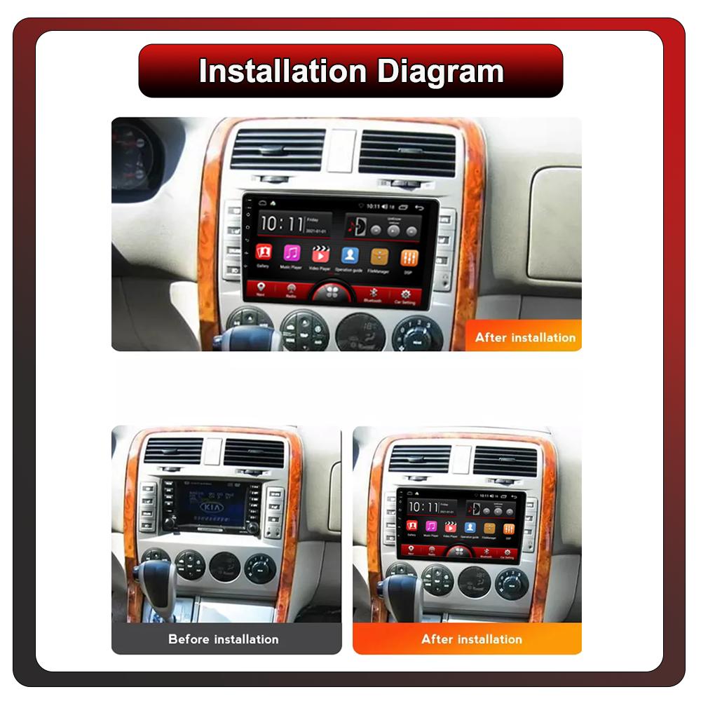2Din Android Car-Play Car Radio,KIA Carnival 2002-2006,Multimedia Player Head Unit Stereo GPS Navigation BT WIFI,1+16GB