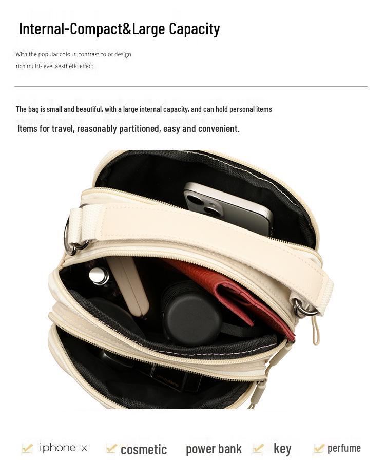 2025 Nylon Multifunctional Shoulder Bag - Solid Color Crossbody Handbag