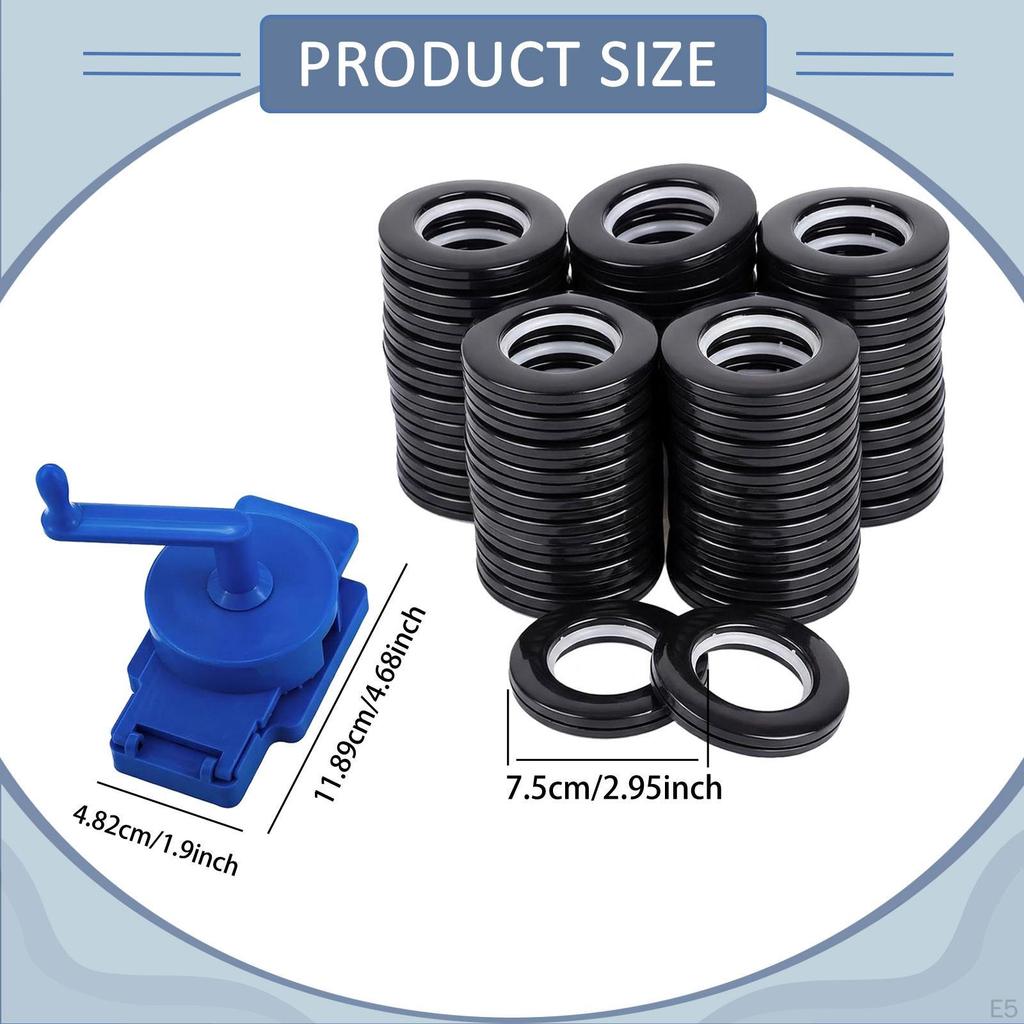 5 Rotary Curtain Hole Punch Kit Eyelet Rings Tool Drill Adjustable Accessories Made of