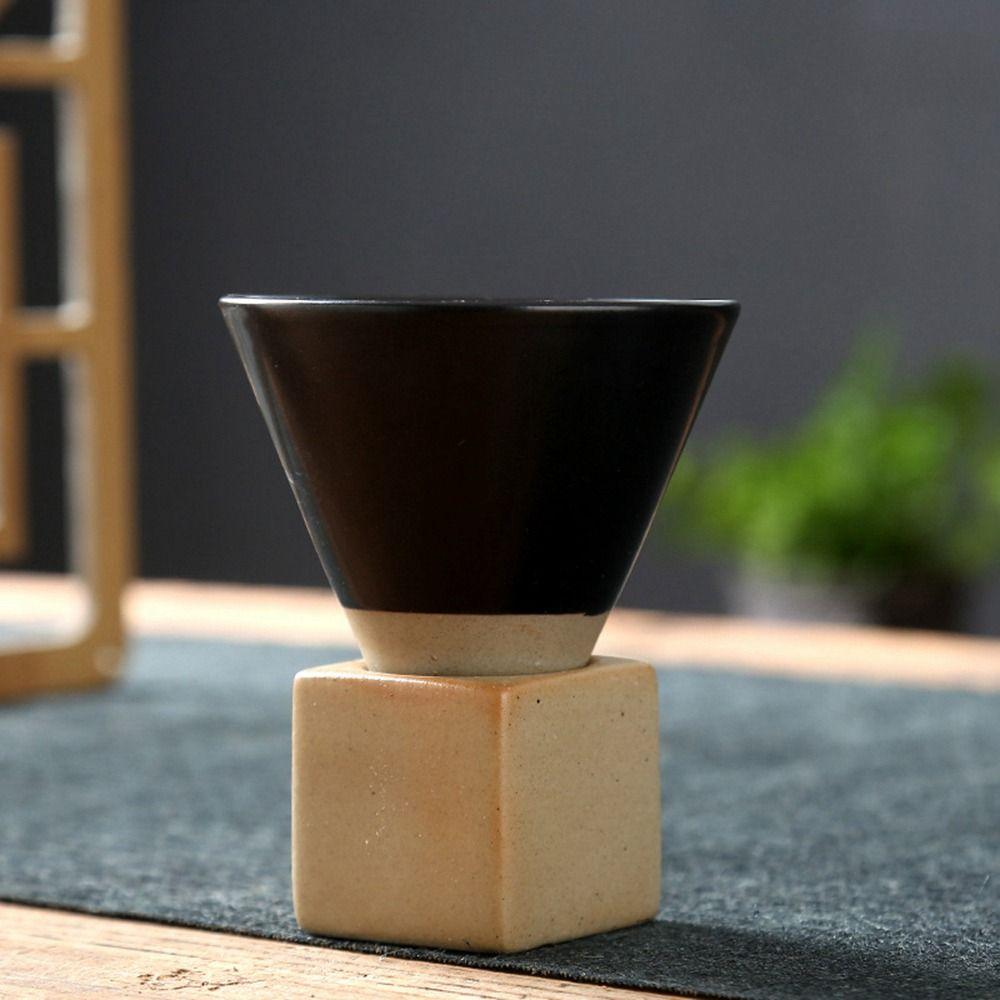 Porcelain Pottery Retro Funnel Shaped Drinkware Cappuccino Latte Espresso Coffee Mug Tea Cup