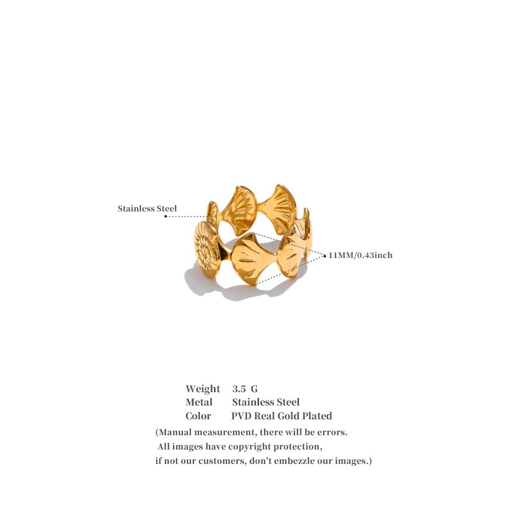 Eetit Ocean Series Stainless Steel Shell Conch Open Adjustable Ring 2025 for Women Summer Fashion Wholesale Jewelry Recommend