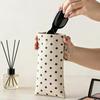1pc Polka Dot Eyeglass Pouch with Keychain Portable Scratch-Resistant Soft Glasses Case Storage Bag for Women Daily Use Travel