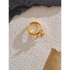 Yhpup 316L Stainless Steel Natural Shell Flower Golden Open Ring for Women High Quality Exquisite Popular Jewelry