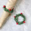 1/4/6 Stück Handgemachtes Kreatives Gewebtes Serviettenring-Set - Grenzüberschreitende Weihnachtskollektion mit Roter Beere Tannennadel Kranz Design