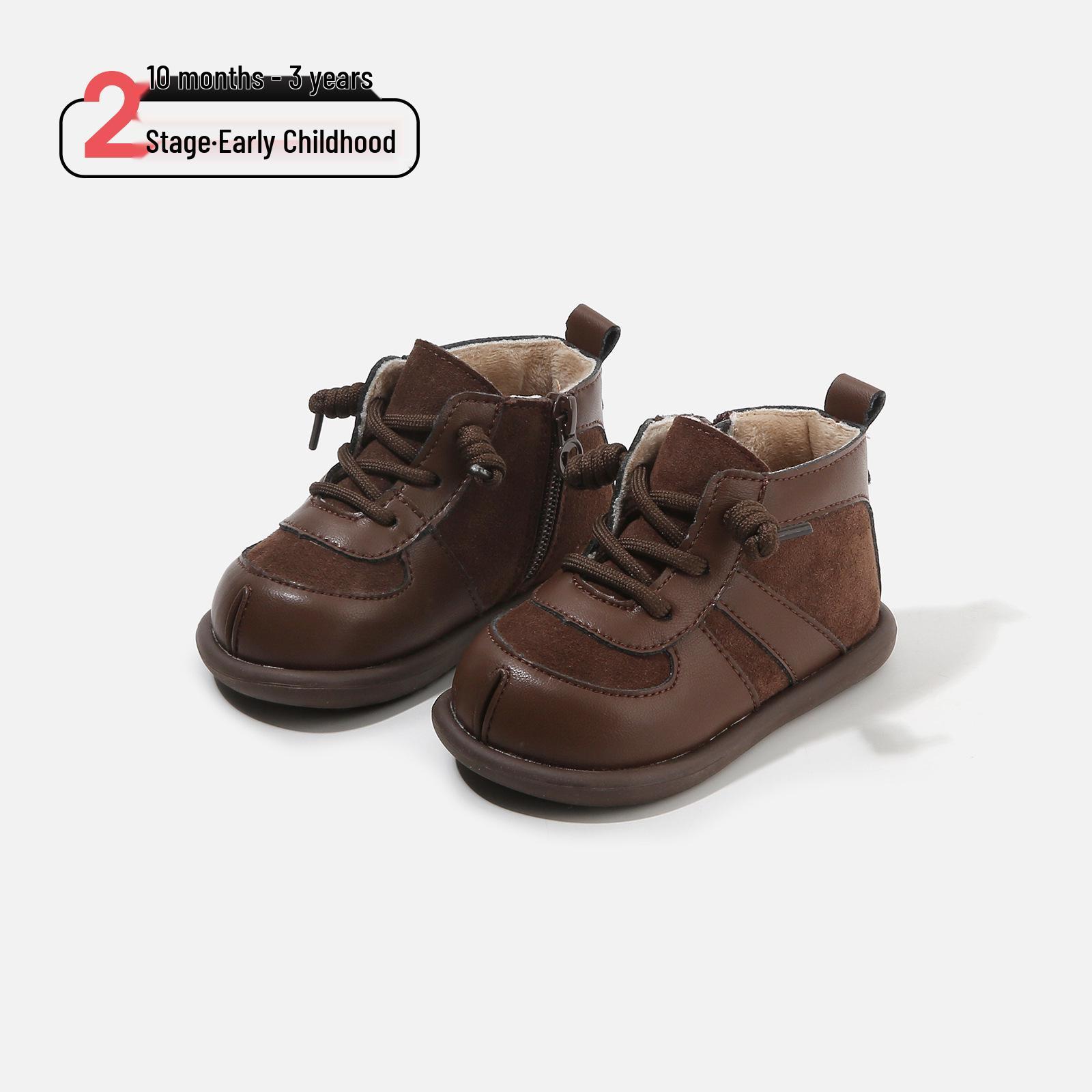 

New Autumn-Winter Unisex Baby Cotton Shoes, Soft Sole, Non-slip, Fashionable & Versatile for Infants & Toddlers Factory Order Sizes 16-20 (120 pcs) коричневий