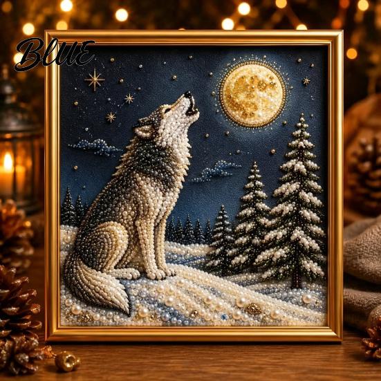 Christmas Gem Art DIY Faux Pearl Kit Winter Scene Painting Wall Decoration 3D Sparkling Animal Craft Kit for Adults Holiday Decor Supplies