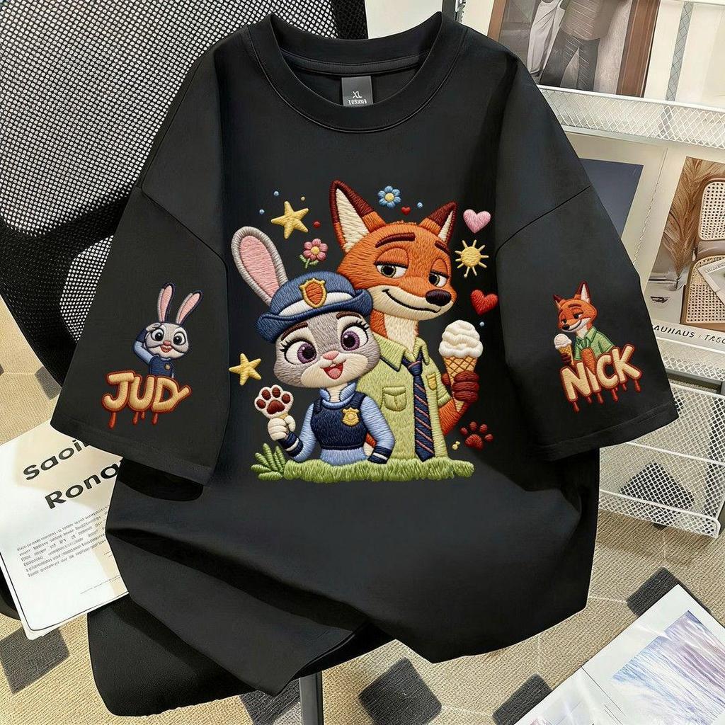 Unisex Fun Style Summer Cotton Embroidered Print Kids' T-Shirt