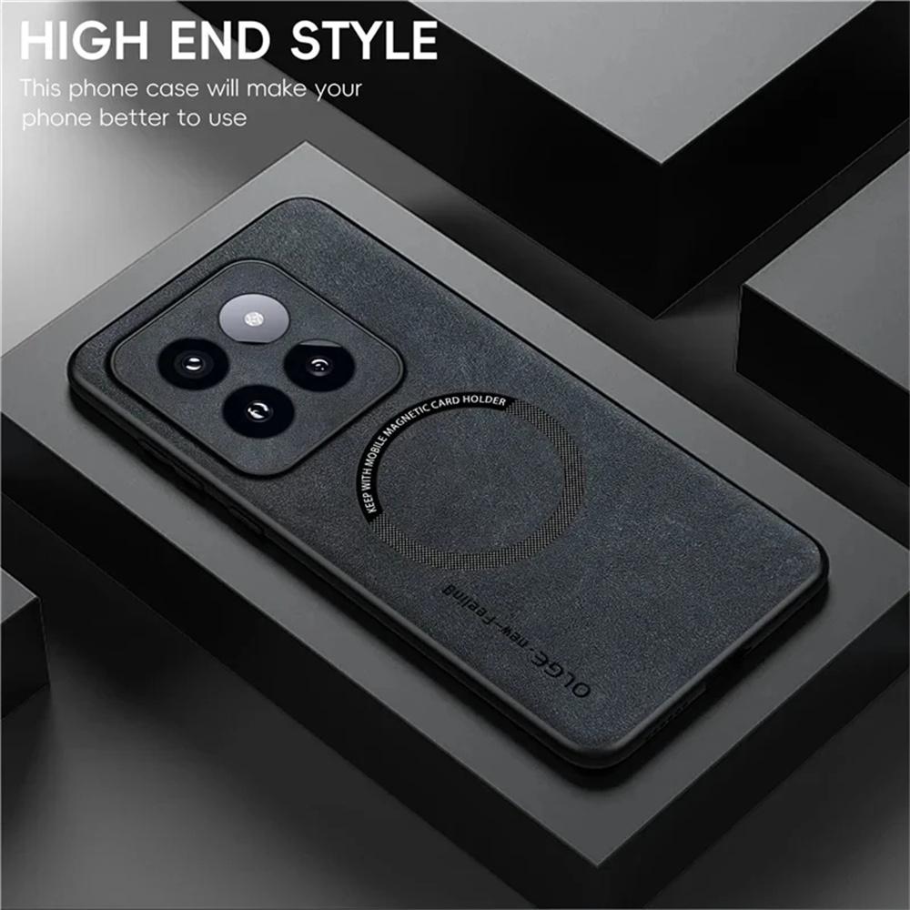 Für Magsafe Schaffell Leder Telefon Fällen Für Xiaomi 14 13T 13 12S 12 11 Pro Ultra Magnetische Abdeckung für Xiaomi 14 13T Pro Fall