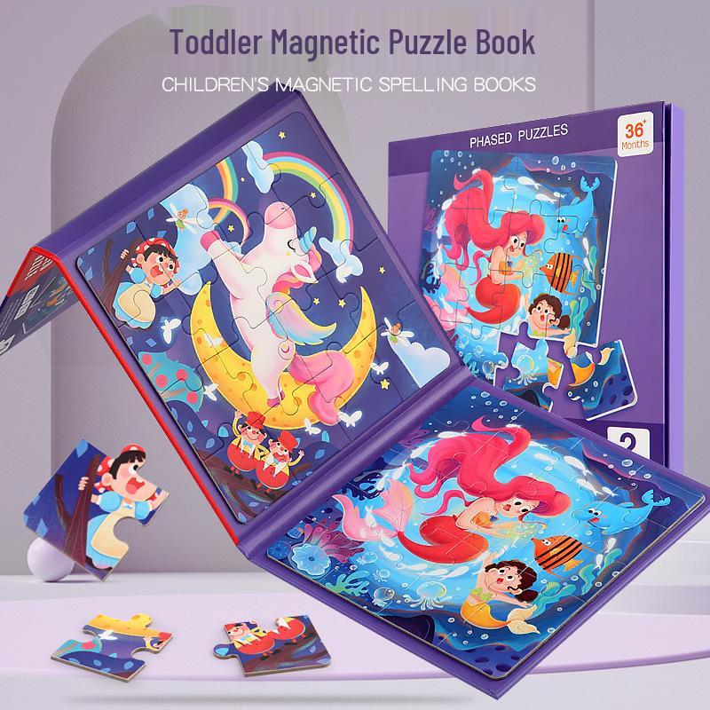 Magnetická puzzle kniha pre deti: Predškolská výchova pre vek 3-6 rokov