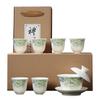 Premium Porcelain Gai Wan Tea Set For Home Traditional Chinese Brewings Household Hand Grasp Bowl Set For Household