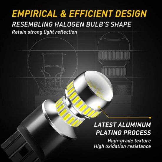7443 7440 LED Reverse Backup Turn Signal Parking Light Bulbs White 6000K