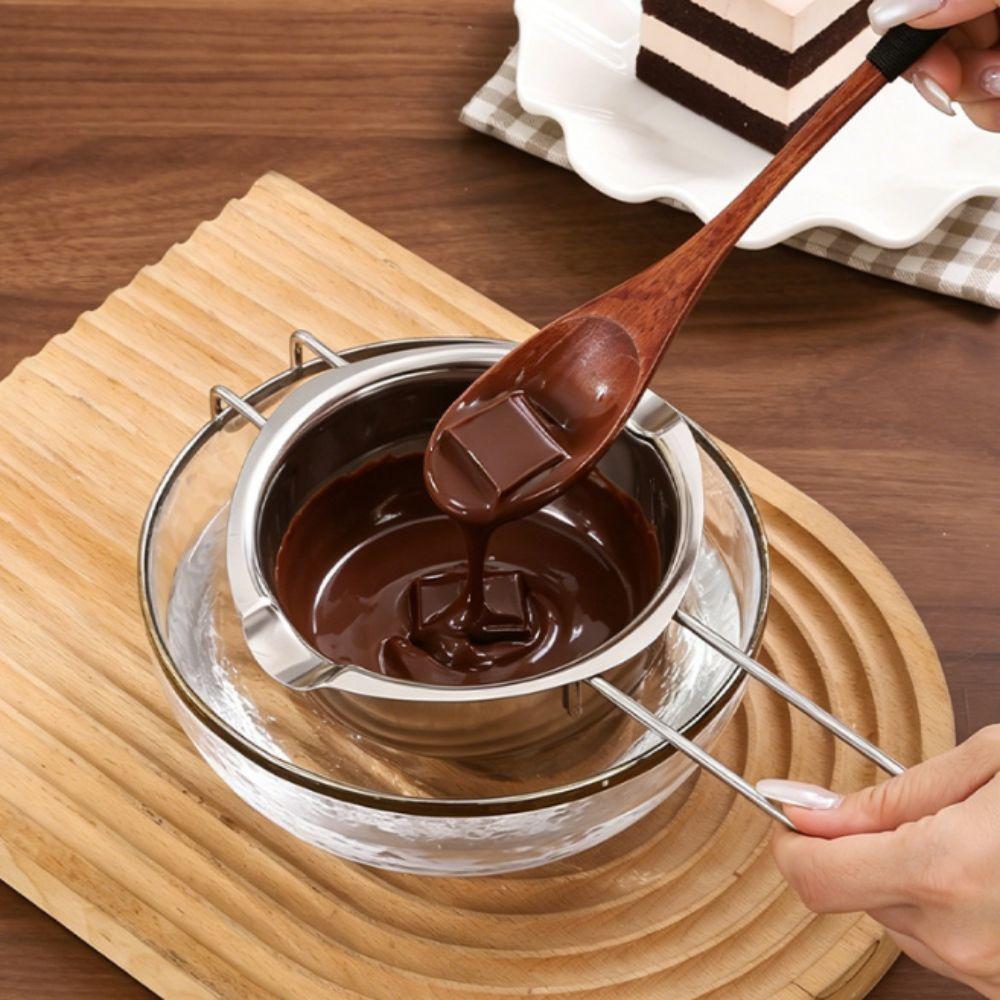 304 Stainless Steel Chocolate Melting Pot Heat Resistant Handle Candle Making Pot Baking Tool