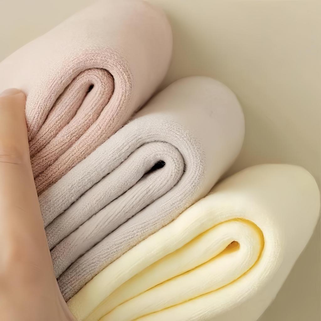 1 Pairs Women's Thickened Mink Socks Plush Sleepwear Solid Color Warm Middle Tube Autumn Winter Home Socks