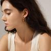 European and American Fashion Simple Geometric Round Stainless Steel Earrings Women's Personality Versatile Gold-plated Popular Titanium Steel Earring