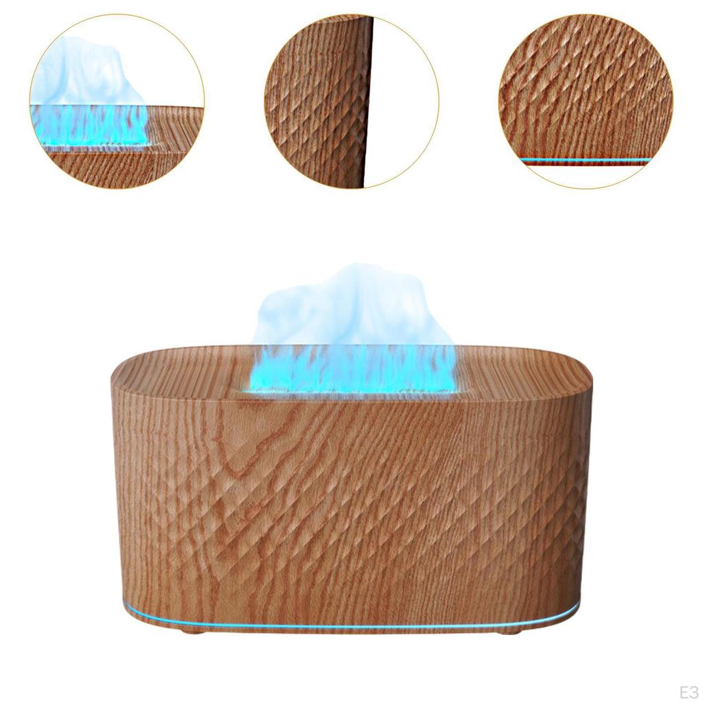 Flame Air Humidifier 2 Mode Fire Auto Off Switch 160ml LED Lights Essential Oil Diffuser