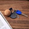 2Pcs Floating Cork Keyring Wooden Ball Key Ring Float Sailing Boat Canoe Water Sport Accessories Black Rope