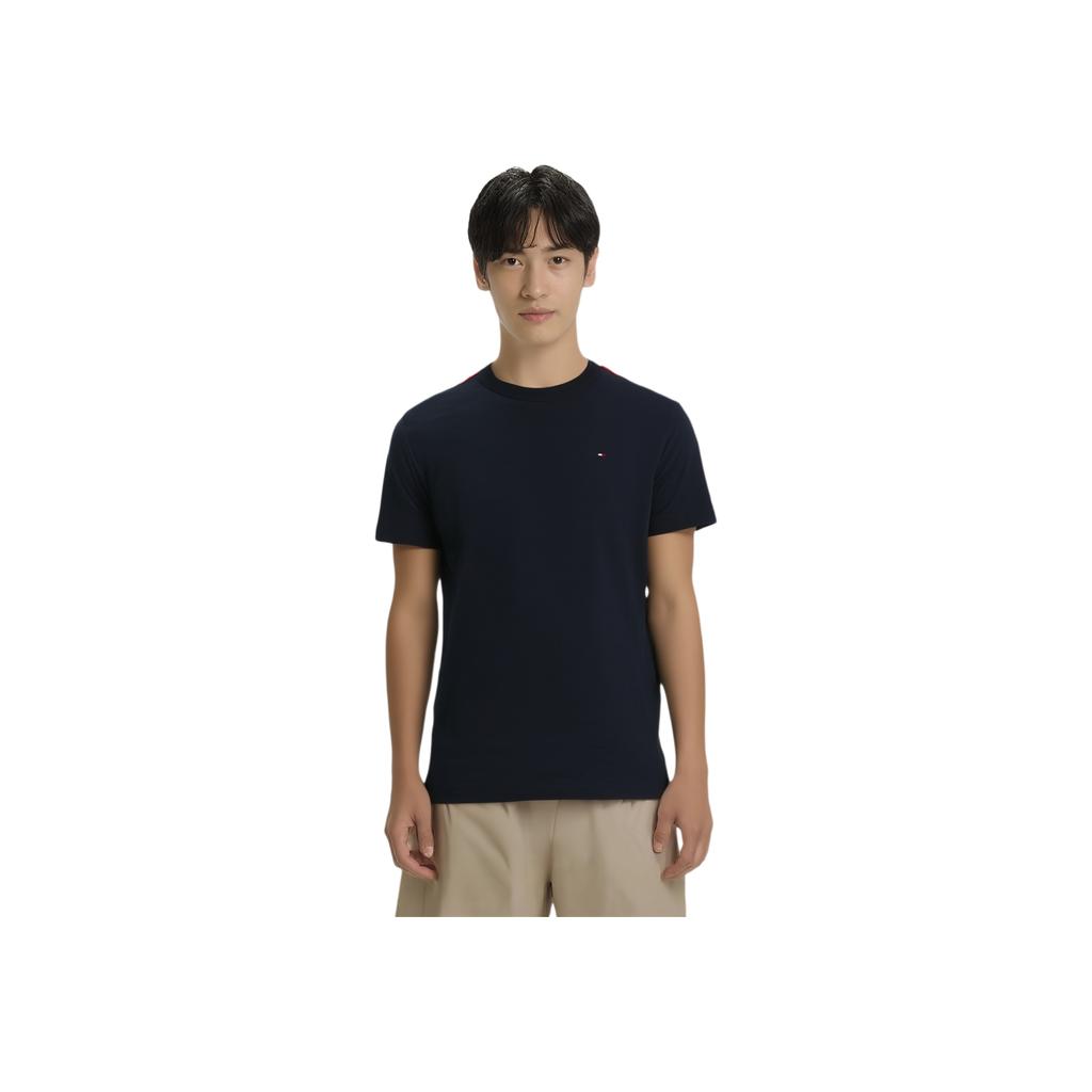 Tommy Hilfiger Logo Short Sleeve Crew Neck T-Shirt Men tops Navy-Blue MW0MW38632-DW5
