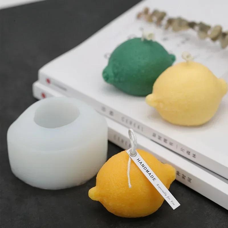 Creative 3D Lemon Candle Mold DIY Handmade Silicone Mold Candle Making Decoration Tool Aromatherapy Candle Mold