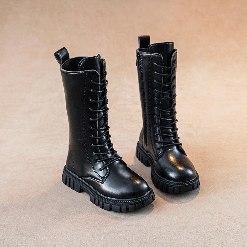 

Girls boots 2026 autumn and winter new medium and small children s high boots little girl female treasure Martin boots princess boots 31