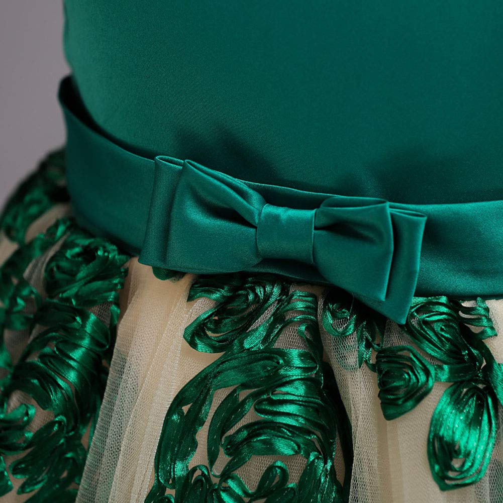 Forpend DR85 Flower Girl Green Children's Dress, Formal, Recital, Wedding, Children's Clothing, Long, 110, 120, 130, 140, 150cm, Princess, Dress,